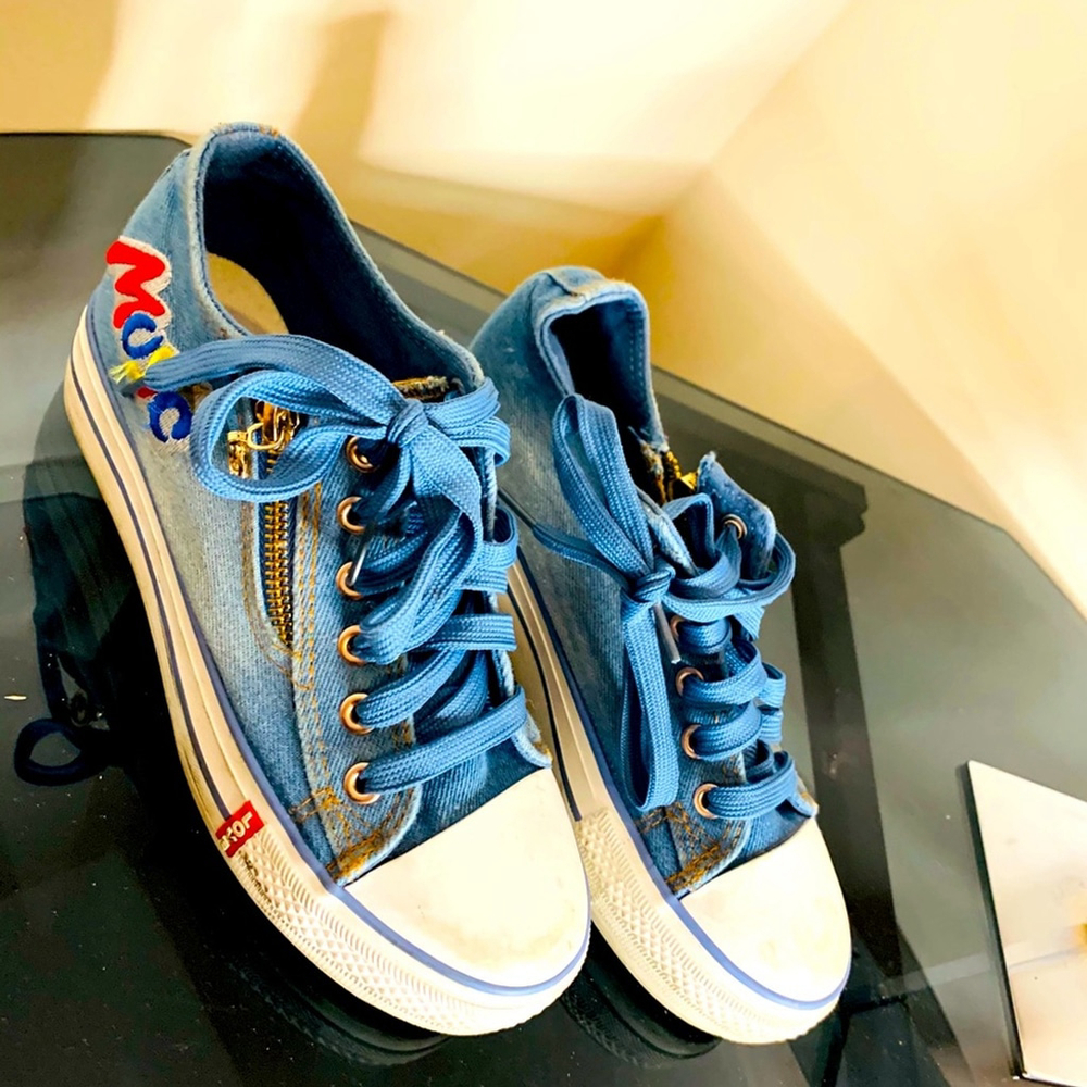 S44- DIBU blue denim Sneakers size 38